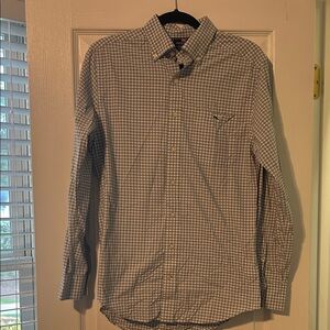 Vineyard Vines Men's Gray Checkered Button Down Shirt